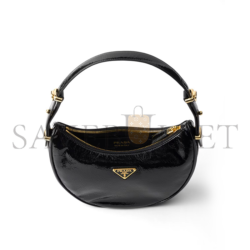 Pra*a arquÉ naplak patent leather shoulder bag 1bc194 (22.5*18.5*6cm)